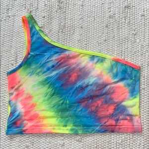 Tie Dye One Shoulder Crop Top